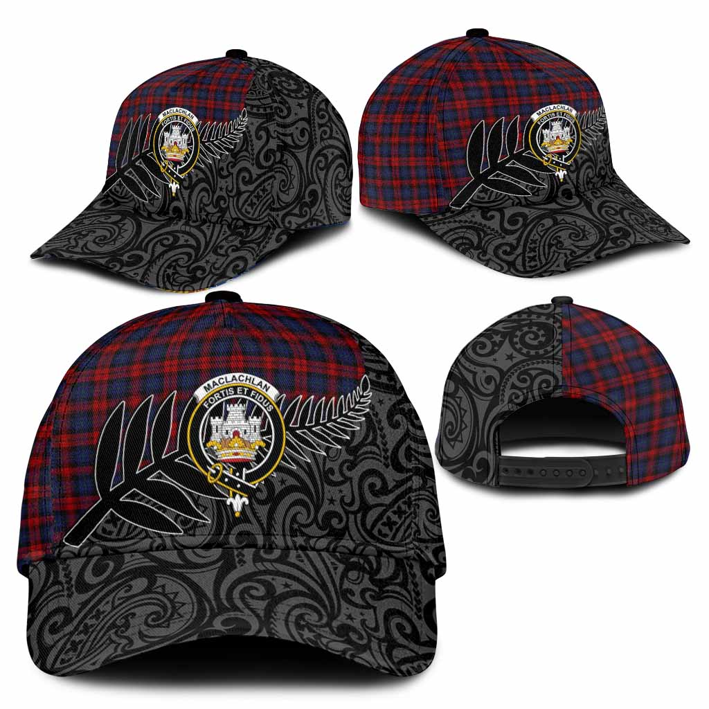 MacLachlan (McLachlan) Crest Tartan Classic Cap with New Zealand Silver Fern Half Style