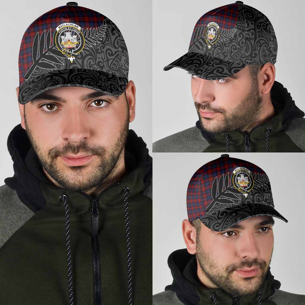 MacLachlan (McLachlan) Crest Tartan Classic Cap with New Zealand Silver Fern Half Style