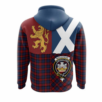 MacLachlan (McLachlan) Crest Tartan Hoodie with Lion Rampant Saltire Style