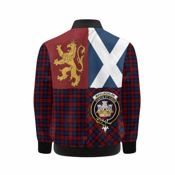 MacLachlan (McLachlan) Crest Tartan Kid Bomber Jacket with Lion Rampant Saltire Style