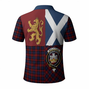 MacLachlan (McLachlan) Crest Tartan Polo Shirt with Lion Rampant Saltire Style