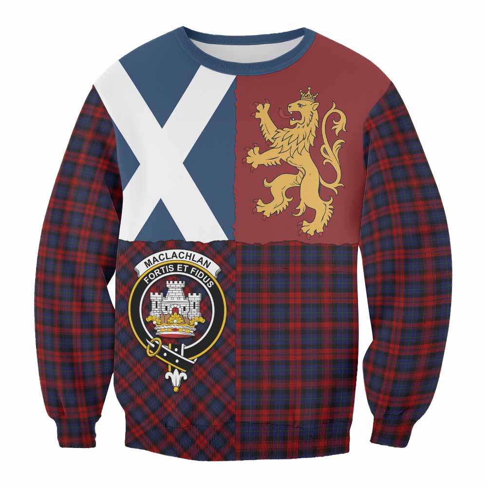 MacLachlan (McLachlan) Crest Tartan Sweatshirt with Lion Rampant Saltire Style