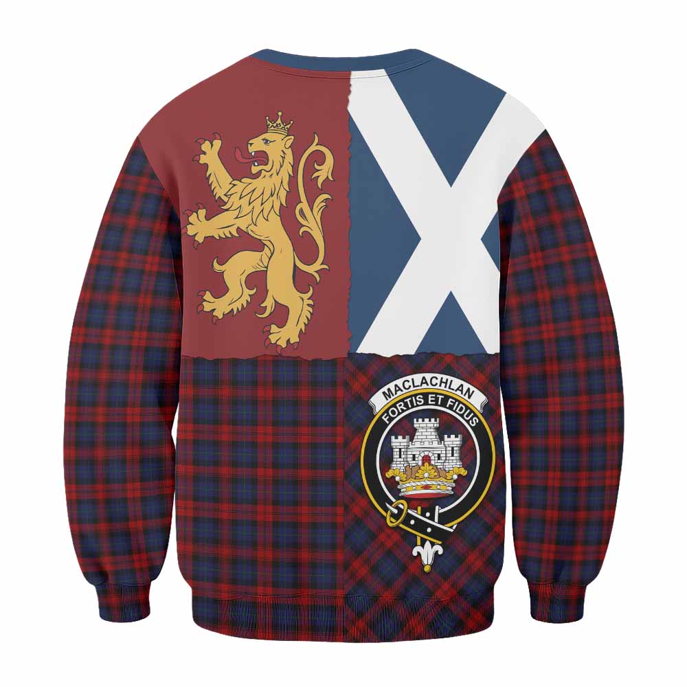 MacLachlan (McLachlan) Crest Tartan Sweatshirt with Lion Rampant Saltire Style