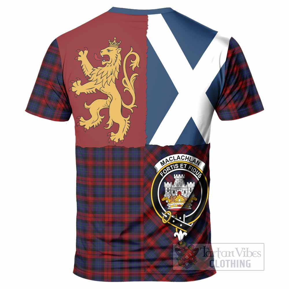 MacLachlan (McLachlan) Crest Tartan T-Shirt with Lion Rampant Saltire Style