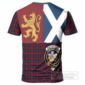 MacLachlan (McLachlan) Crest Tartan T-Shirt with Lion Rampant Saltire Style