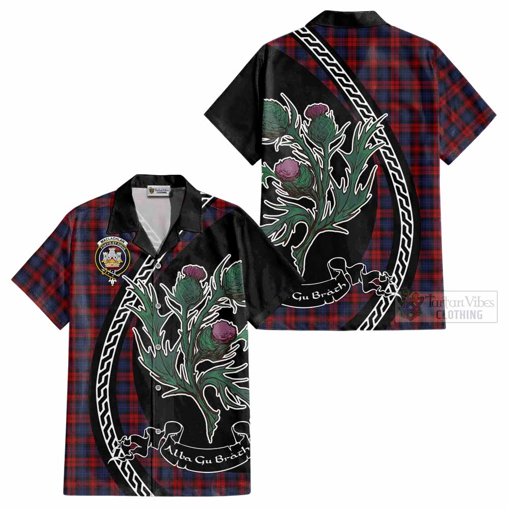 MacLachlan (McLachlan) Family Crest Tartan Cotton Hawaiian Shirt Alba Thistle Inspired - Tartan Vibes Clothing
