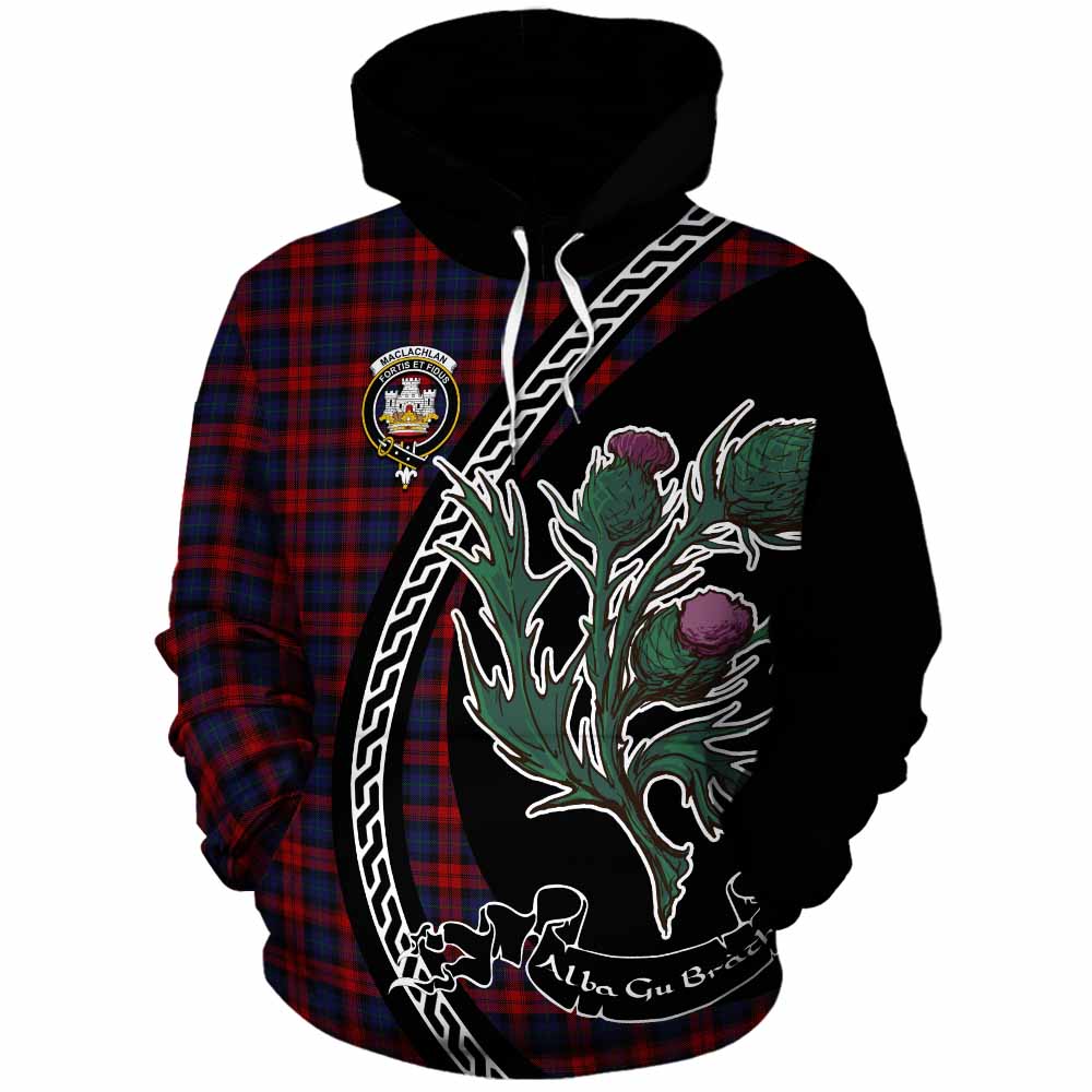 MacLachlan (McLachlan) Family Crest Tartan Cotton Hoodie Alba Thistle Inspired - Tartan Vibes Clothing
