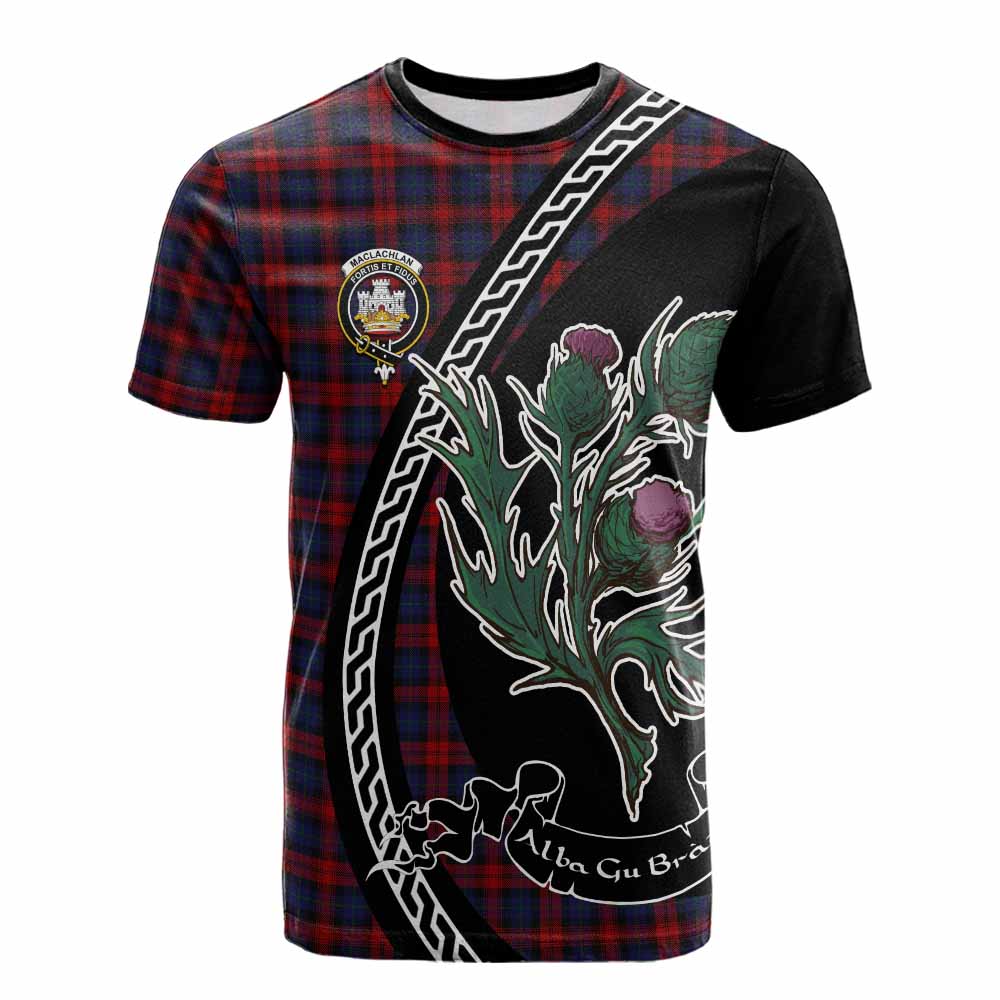MacLachlan (McLachlan) Family Crest Tartan Cotton T-shirt Alba Thistle Inspired - Tartan Vibes Clothing
