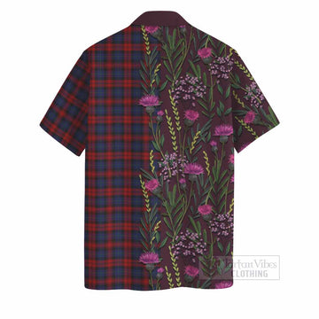 MacLachlan (McLachlan) Family Crest Tartan Hawaiian Shirt Scottish Thistle Flower Pattern Half Style