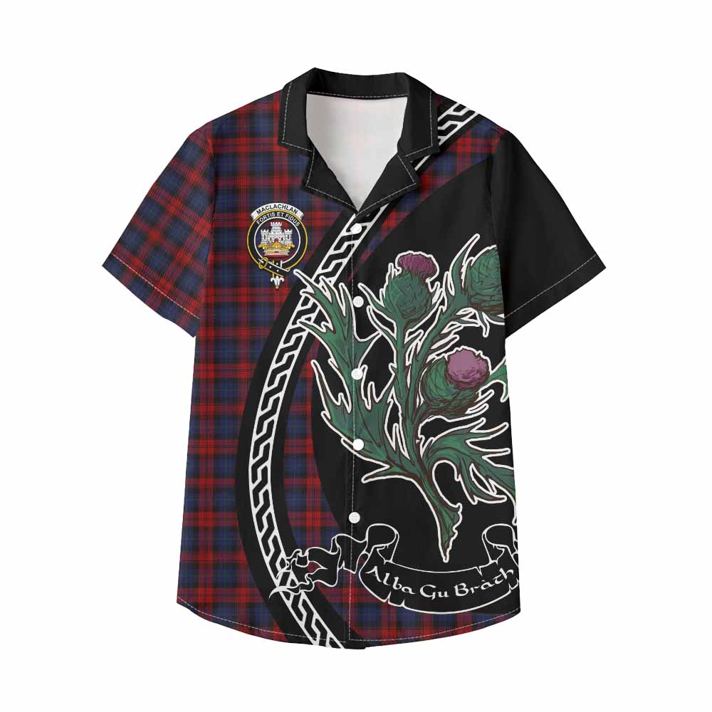 MacLachlan (McLachlan) Family Crest Tartan Kid Hawaiian Shirt Alba Thistle Inspired - Tartan Vibes Clothing