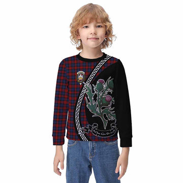 MacLachlan (McLachlan) Family Crest Tartan Kid Knitted Sweatshirt Alba Thistle Inspired - Tartan Vibes Clothing