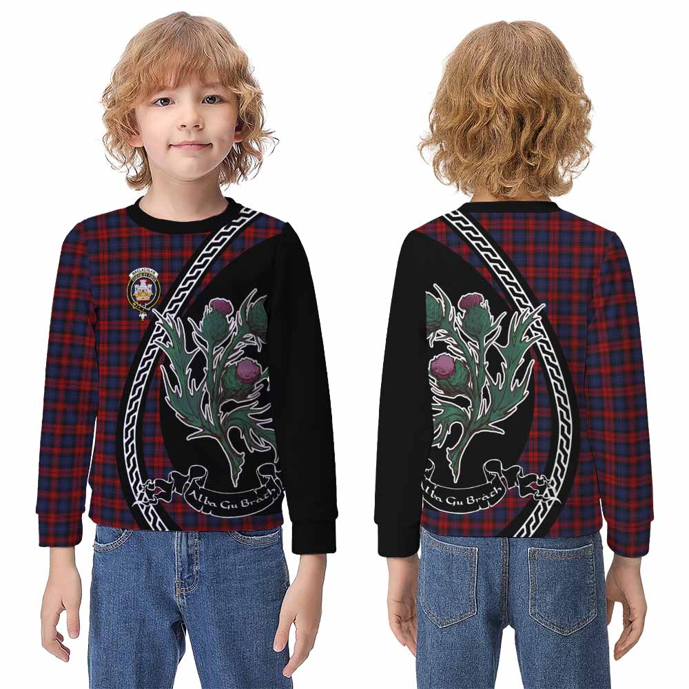MacLachlan (McLachlan) Family Crest Tartan Kid Knitted Sweatshirt Alba Thistle Inspired - Tartan Vibes Clothing