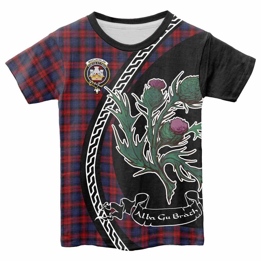MacLachlan (McLachlan) Family Crest Tartan Kid T-shirt Alba Thistle Inspired - Tartan Vibes Clothing