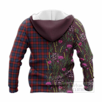 MacLachlan (McLachlan) Family Crest Tartan Knitted Hoodie Scottish Thistle Flower Pattern Half Style