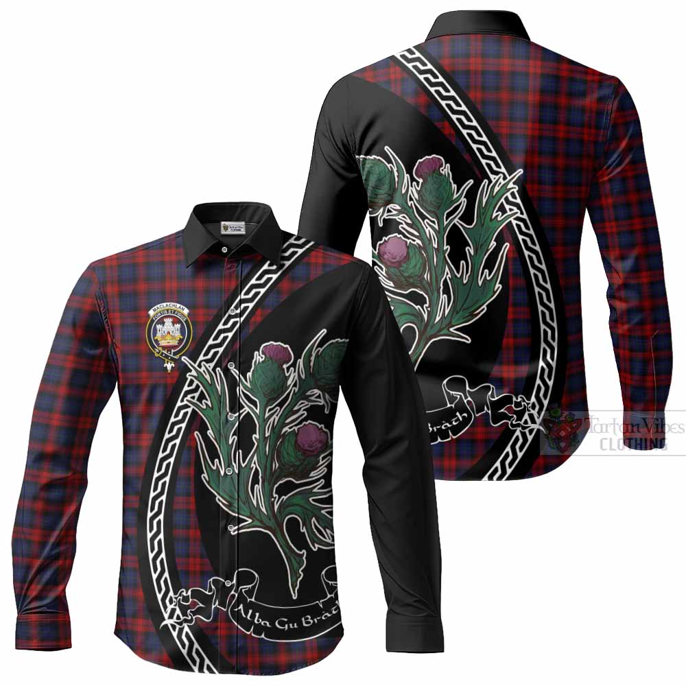 MacLachlan (McLachlan) Family Crest Tartan Long Sleeve Button Shirts Alba Thistle Inspired - Tartan Vibes Clothing