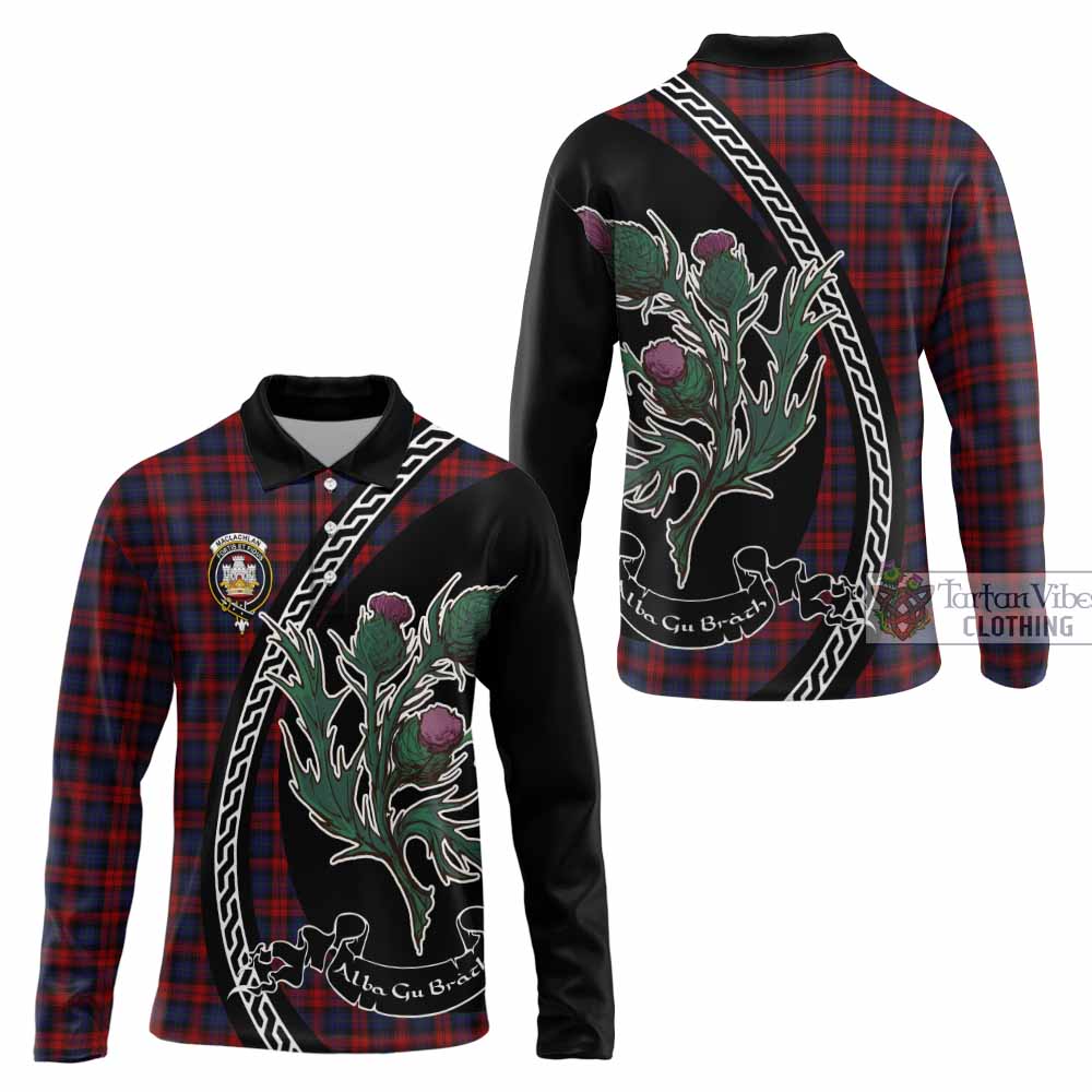 MacLachlan (McLachlan) Family Crest Tartan Long Sleeve Polo Shirt Alba Thistle Inspired - Tartan Vibes Clothing
