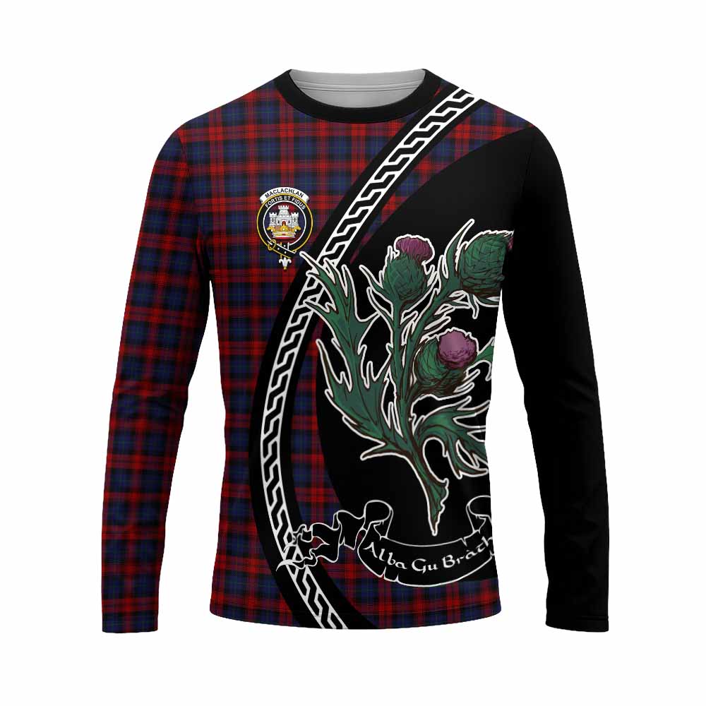 MacLachlan (McLachlan) Family Crest Tartan Long Sleeve T-Shirt Alba Thistle Inspired - Tartan Vibes Clothing