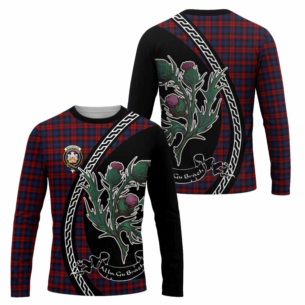 MacLachlan (McLachlan) Family Crest Tartan Long Sleeve T-Shirt Alba Thistle Inspired - Tartan Vibes Clothing