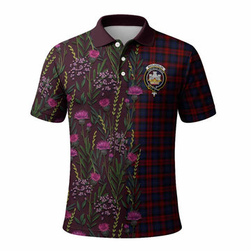 MacLachlan (McLachlan) Family Crest Tartan Polo Shirt Scottish Thistle Flower Pattern Half Style