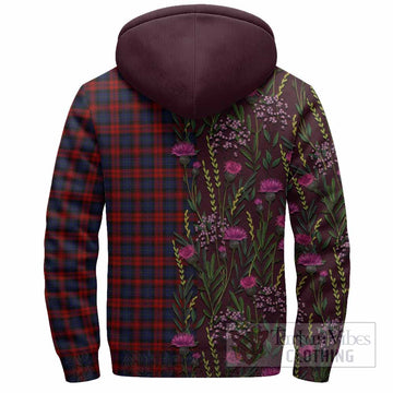MacLachlan (McLachlan) Family Crest Tartan Sherpa Hoodie Scottish Thistle Flower Pattern Half Style