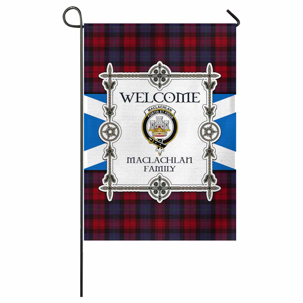 MacLachlan (McLachlan) Family Crest Tartan Welcome Garden Flag Saltire Harmony Style - Tartan Vibes Clothing
