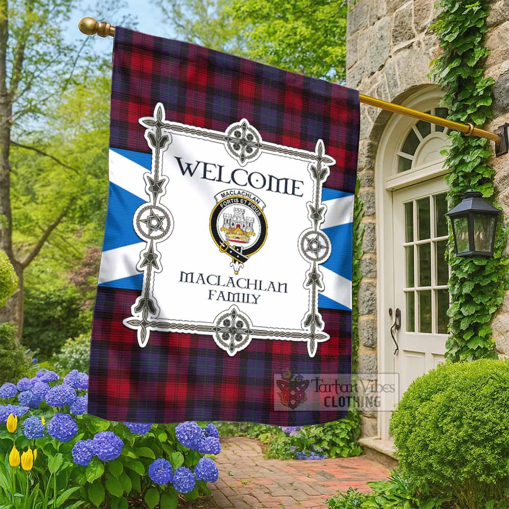 MacLachlan (McLachlan) Family Crest Tartan Welcome Garden Flag Saltire Harmony Style - Tartan Vibes Clothing