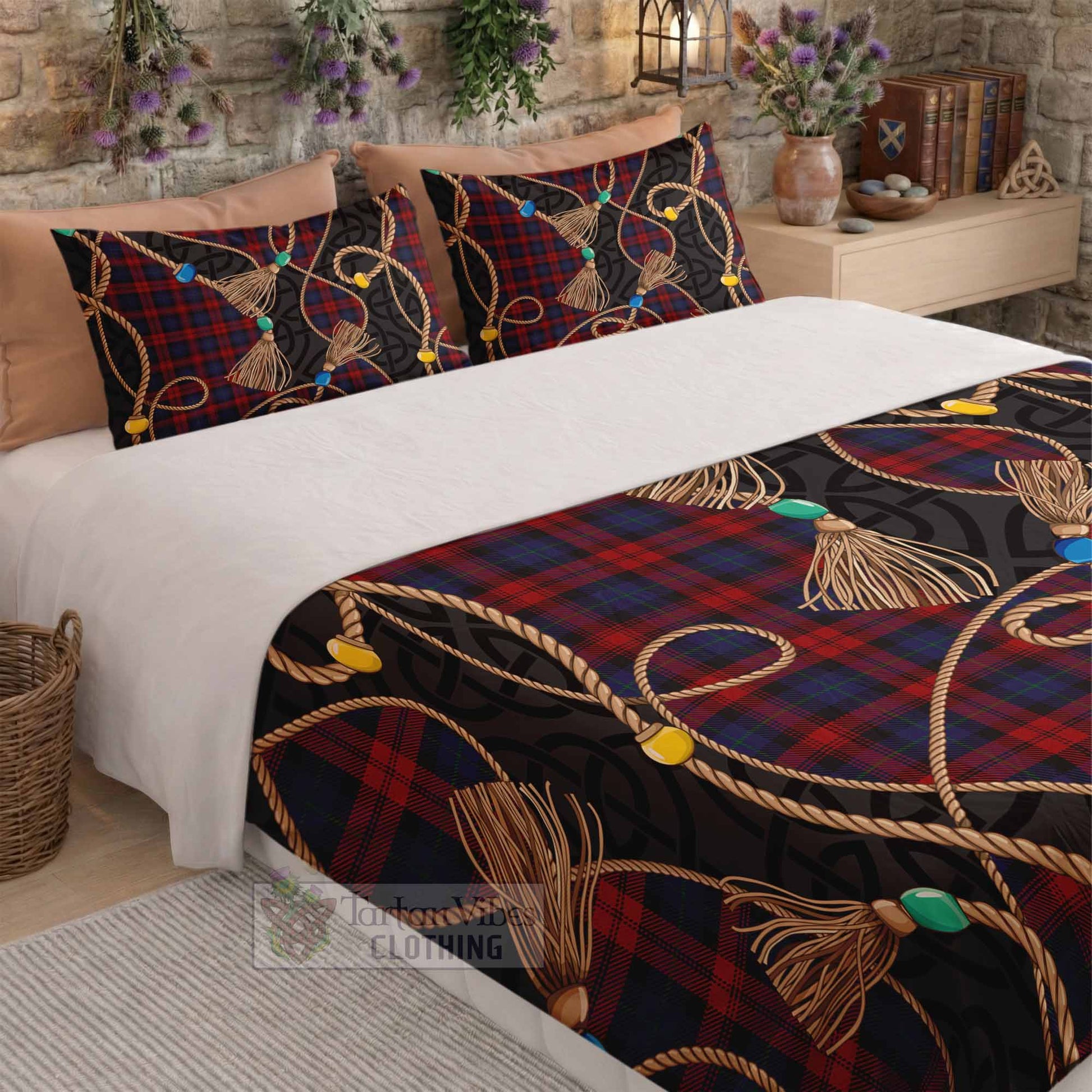 MacLachlan (McLachlan) Scottish Tartan Twisted Ropes Stylized Bedding Set - Tartan Vibes Clothing
