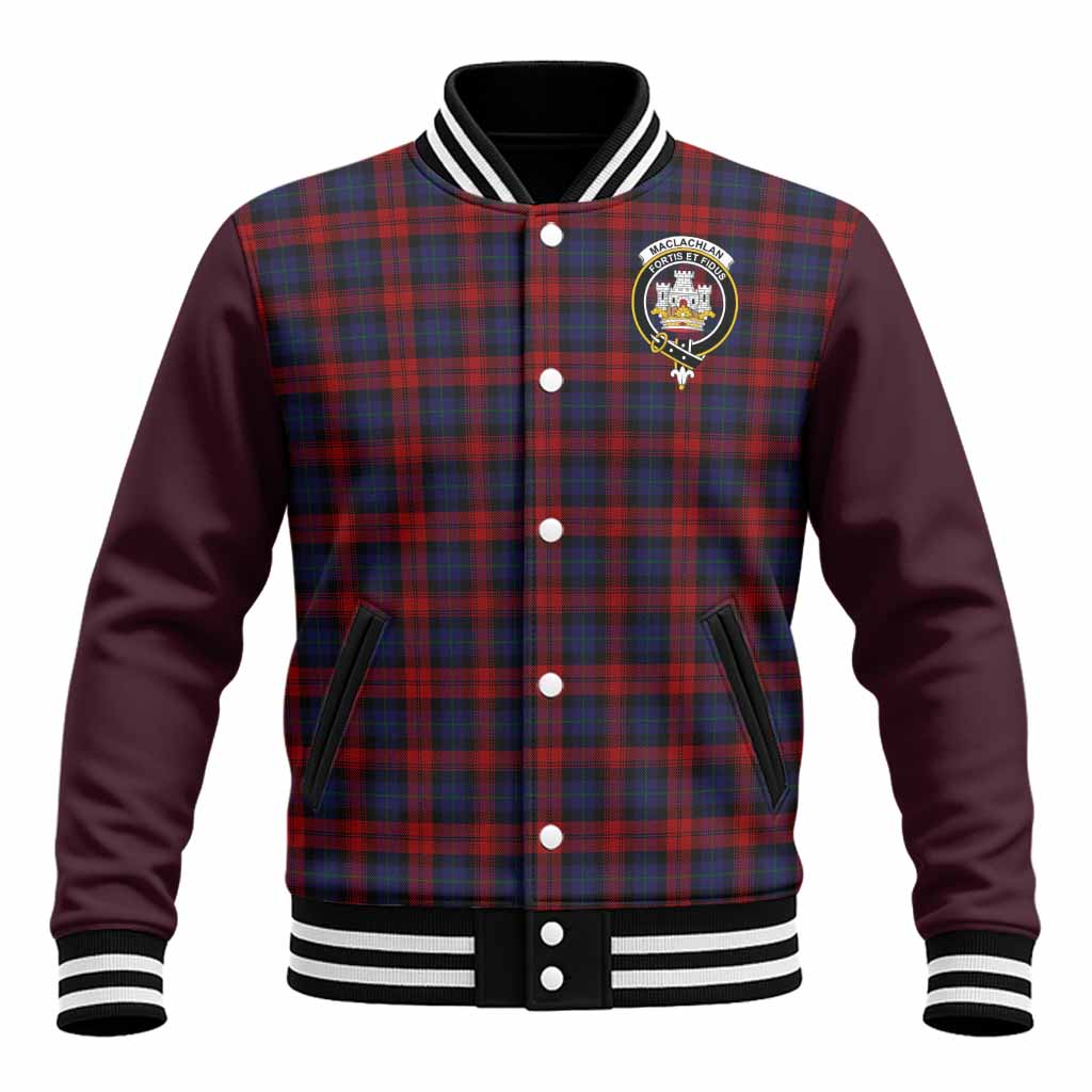 MacLachlan (McLachlan) Tartan Accent Baseball Jacket with Family Crest