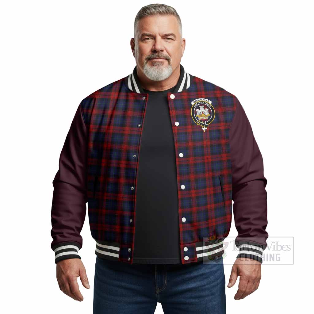 MacLachlan (McLachlan) Tartan Accent Baseball Jacket with Family Crest