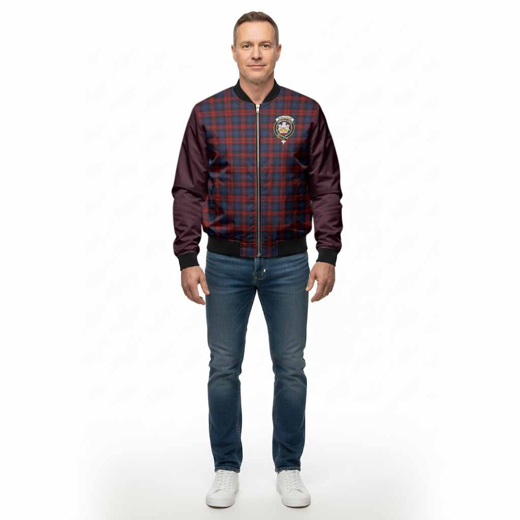 MacLachlan (McLachlan) Tartan Accent Bomber Jacket with Family Crest