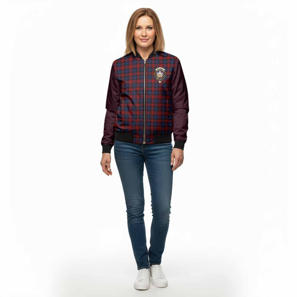 MacLachlan (McLachlan) Tartan Accent Bomber Jacket with Family Crest