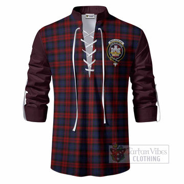 MacLachlan (McLachlan) Tartan Accent Ghillie Shirt with Family Crest