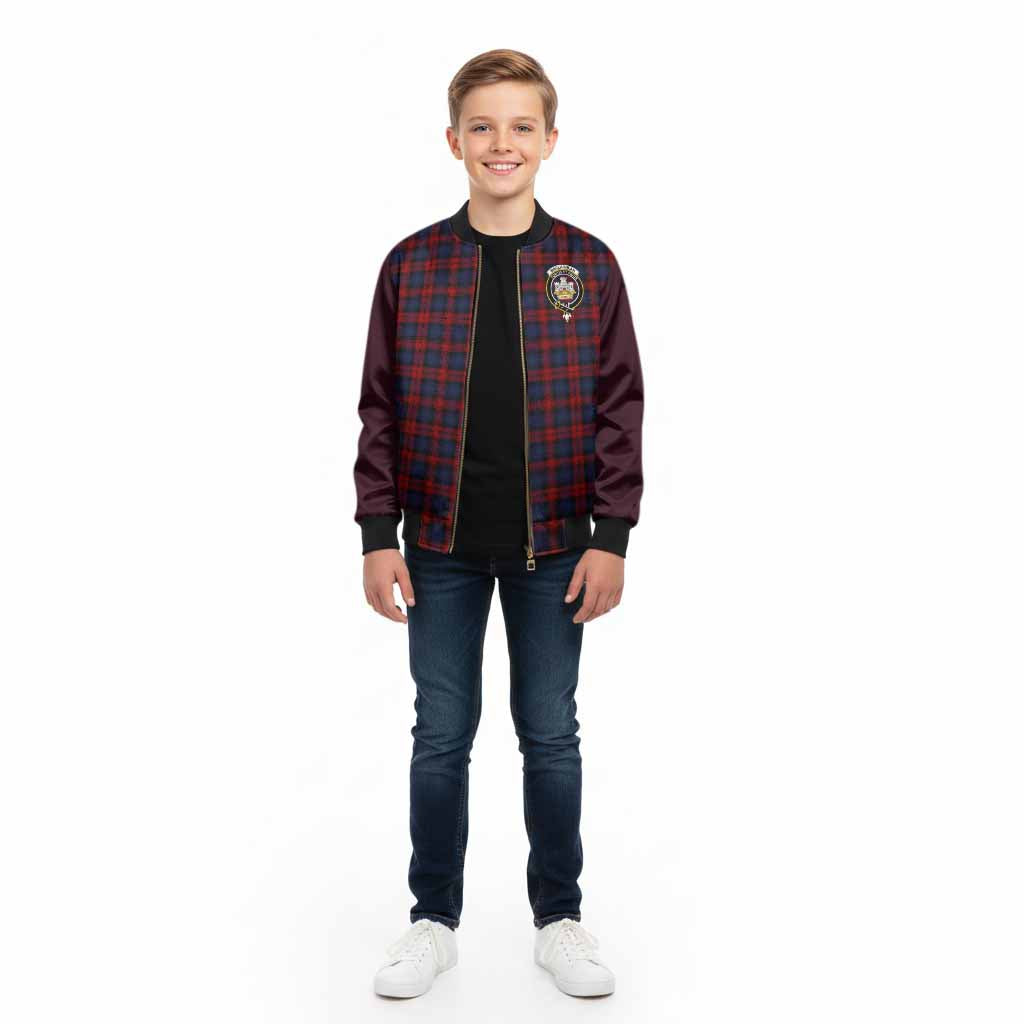 MacLachlan (McLachlan) Tartan Accent Kid Bomber Jacket with Family Crest