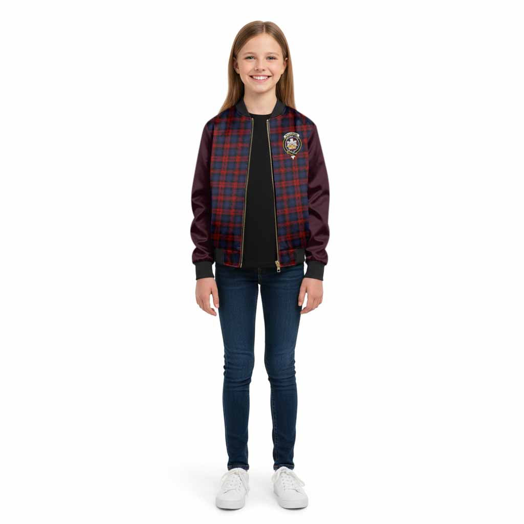 MacLachlan (McLachlan) Tartan Accent Kid Bomber Jacket with Family Crest