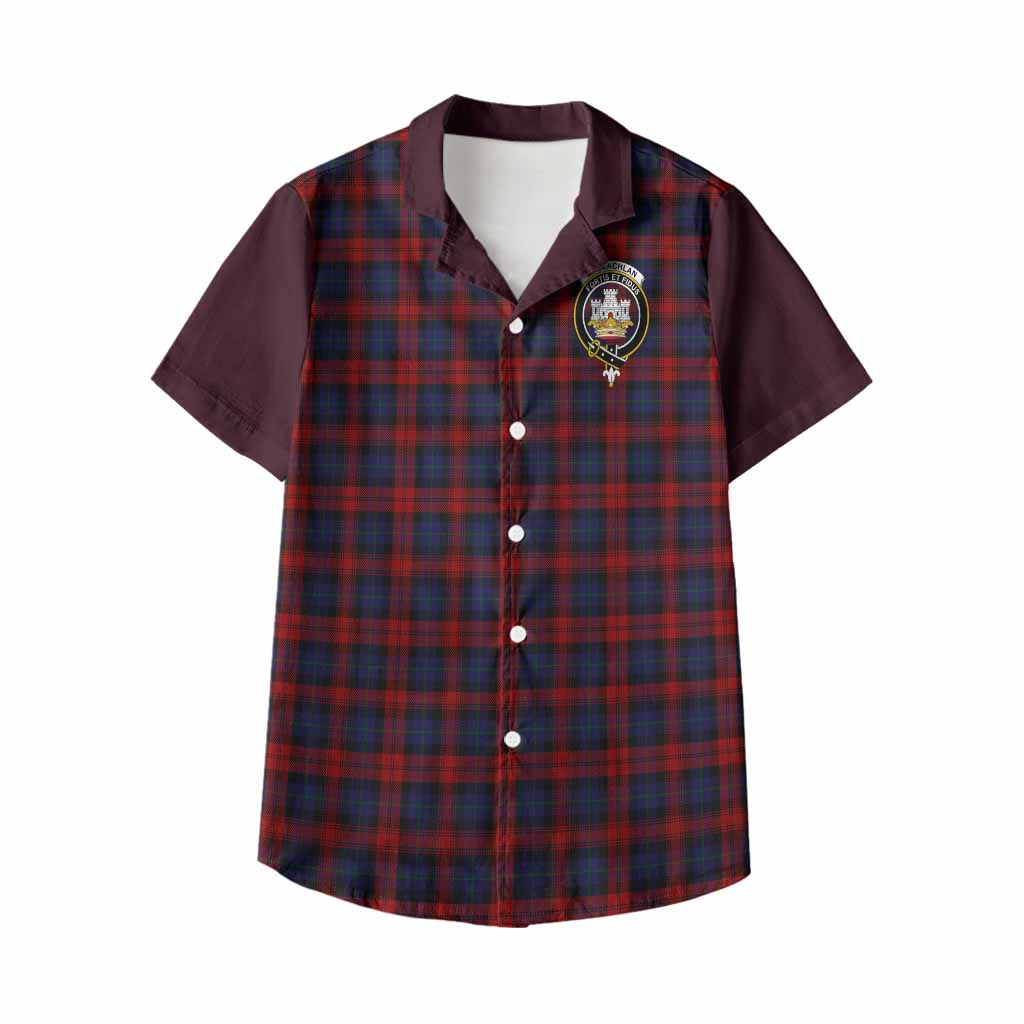 MacLachlan (McLachlan) Tartan Accent Kid Hawaiian Shirt with Family Crest