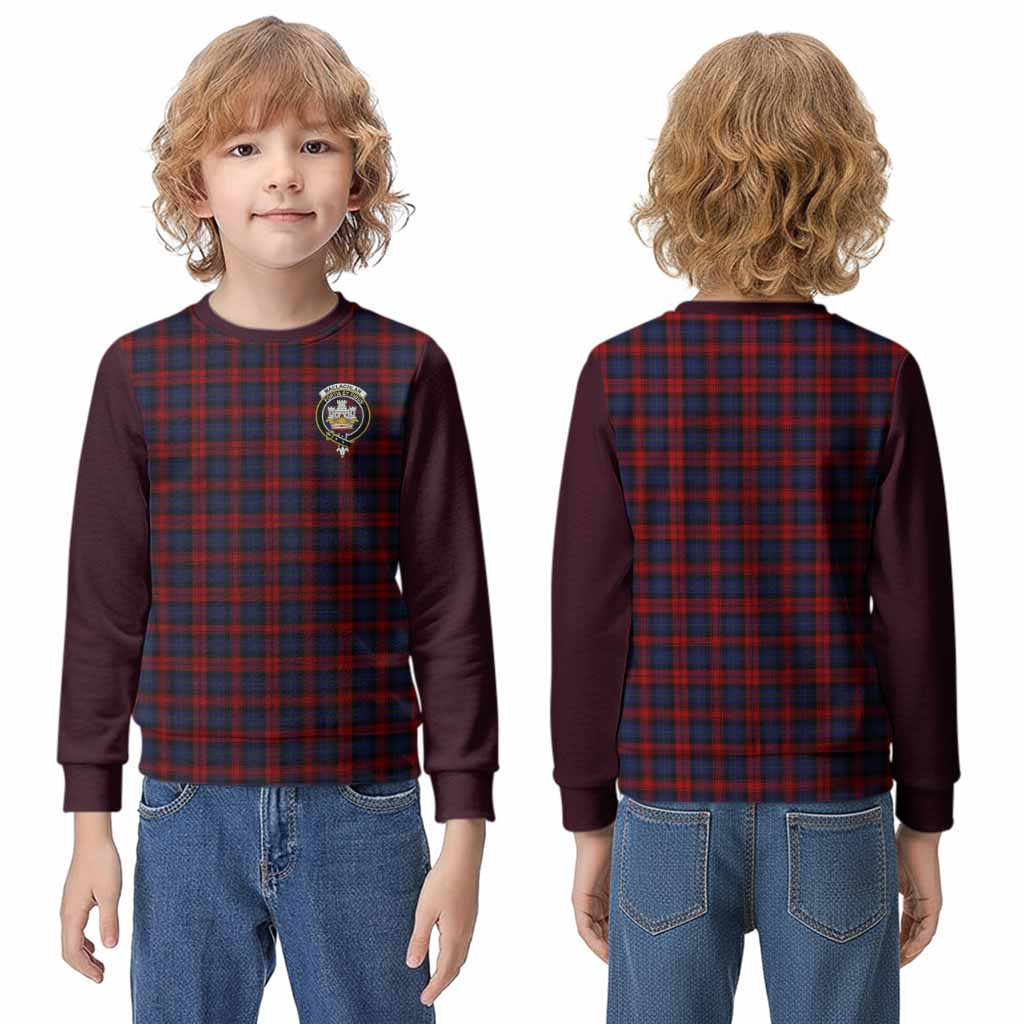 MacLachlan (McLachlan) Tartan Accent Kid Knitted Sweatshirt with Family Crest