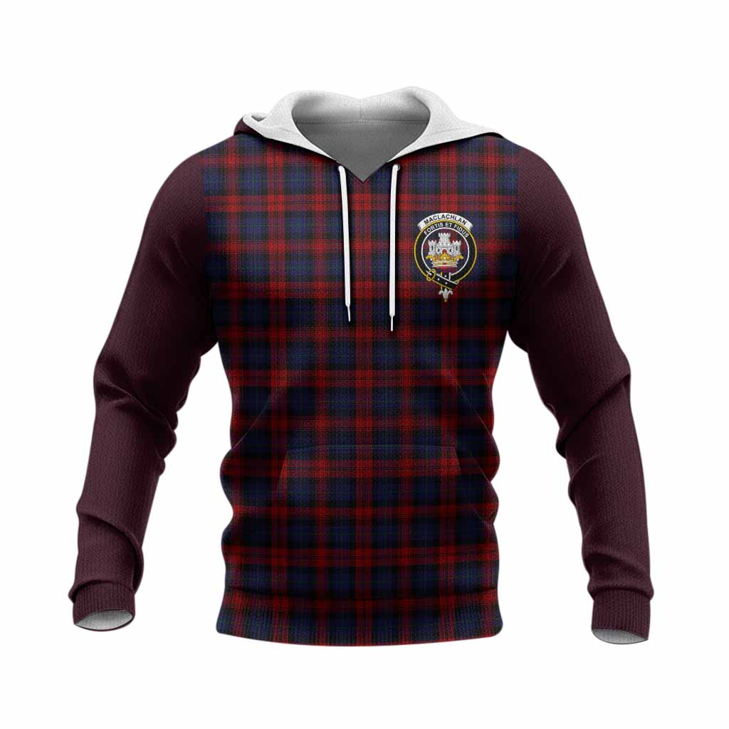 MacLachlan (McLachlan) Tartan Accent Knitted Hoodie with Family Crest