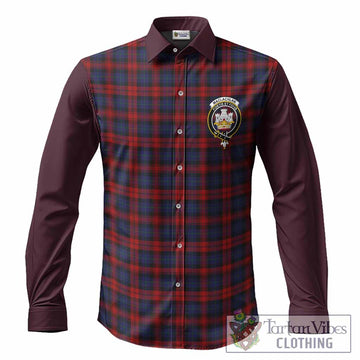 MacLachlan (McLachlan) Tartan Accent Long Sleeve Button Shirts with Family Crest