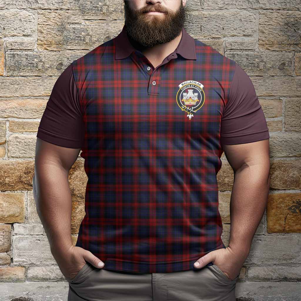 MacLachlan (McLachlan) Tartan Accent Polo Shirt with Family Crest