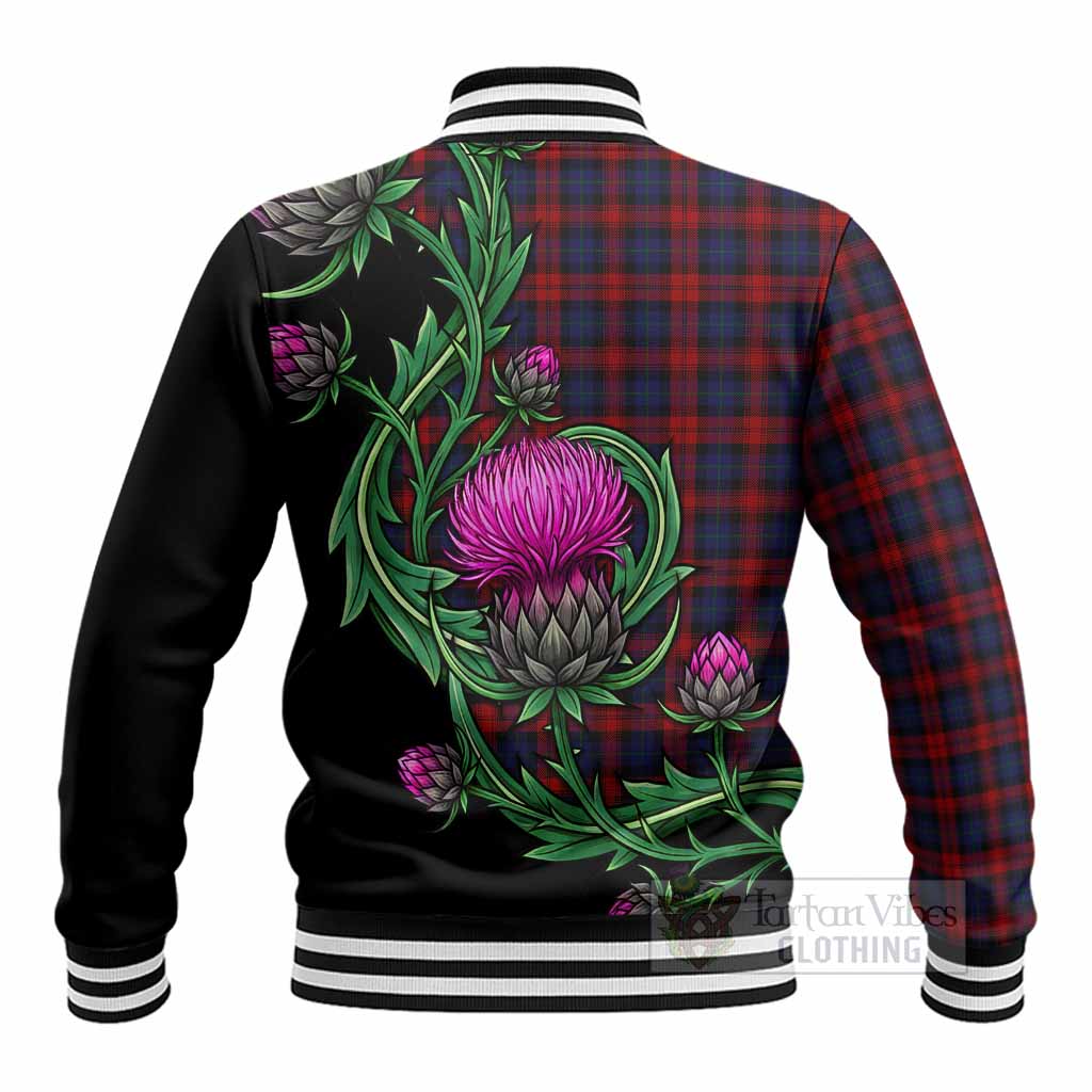 MacLachlan (McLachlan) Tartan Baseball Jacket Resilient Scottish Thistle - Tartan Vibes Clothing