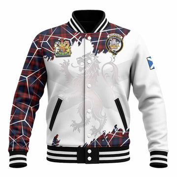 MacLachlan (McLachlan) Tartan Baseball Jacket with Family Crest and Lion Rampant Grunge Style