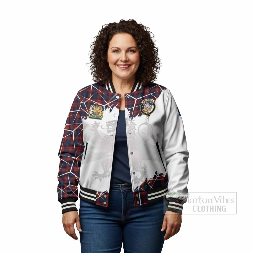 MacLachlan (McLachlan) Tartan Baseball Jacket with Family Crest and Lion Rampant Grunge Style
