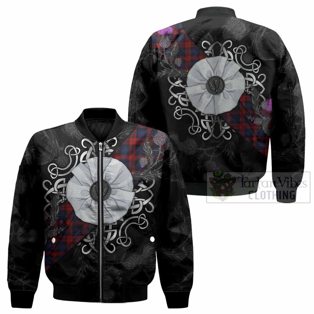 MacLachlan (McLachlan) Tartan Bomber Jacket Jacobite White Rose - Tartan Vibes Clothing