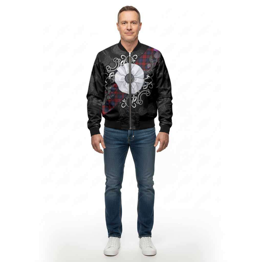 MacLachlan (McLachlan) Tartan Bomber Jacket Jacobite White Rose - Tartan Vibes Clothing