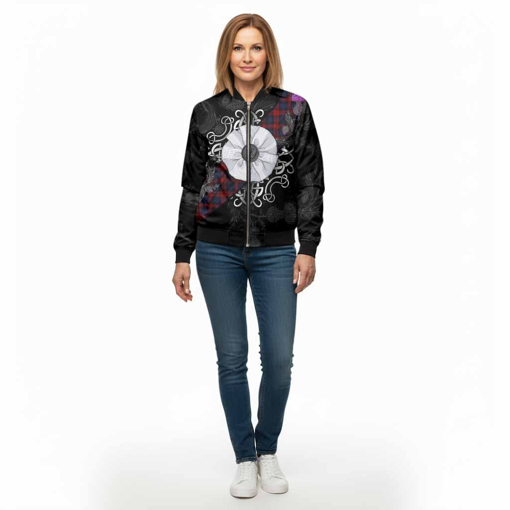 MacLachlan (McLachlan) Tartan Bomber Jacket Jacobite White Rose - Tartan Vibes Clothing