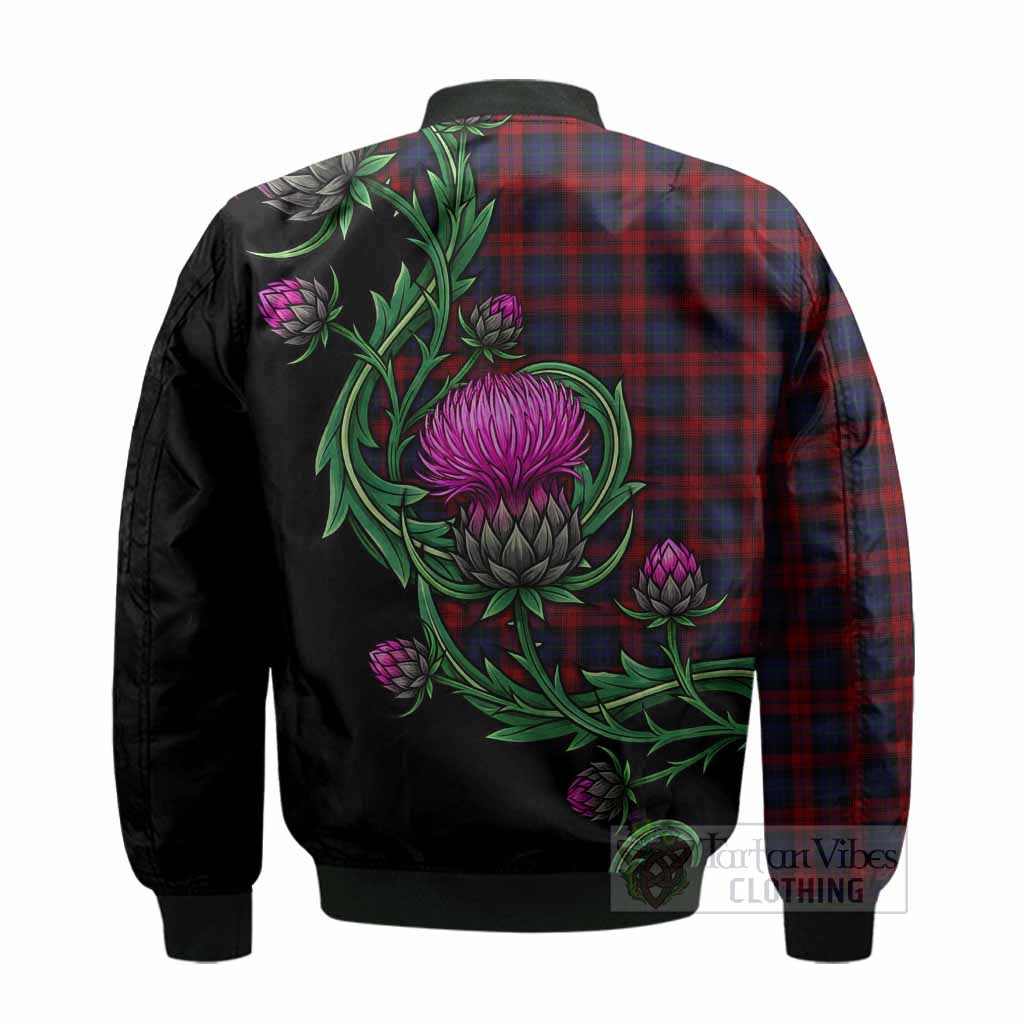 MacLachlan (McLachlan) Tartan Bomber Jacket Resilient Scottish Thistle - Tartan Vibes Clothing