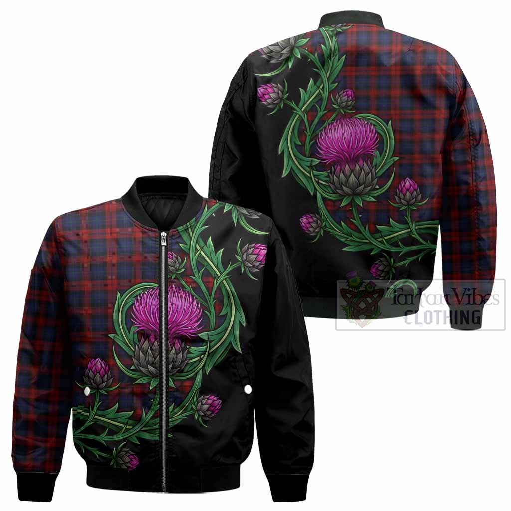 MacLachlan (McLachlan) Tartan Bomber Jacket Resilient Scottish Thistle - Tartan Vibes Clothing