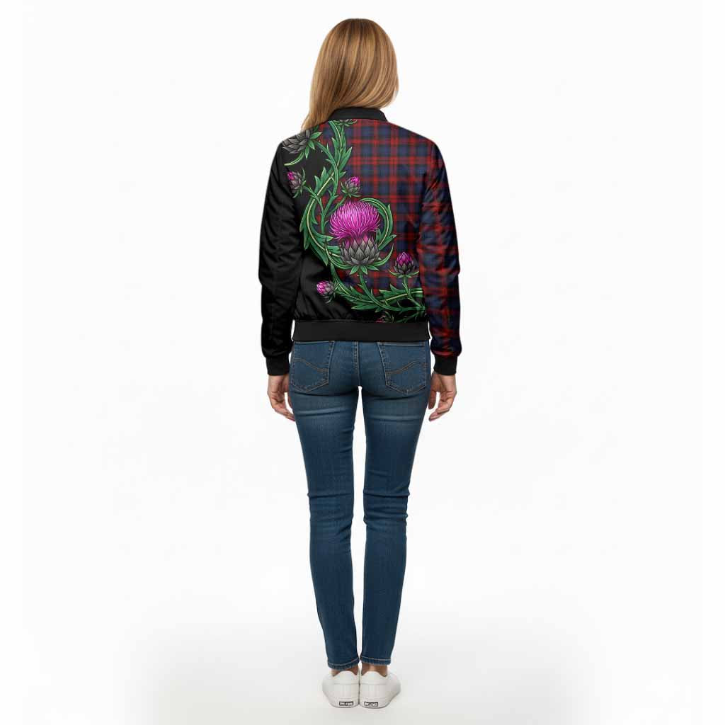 MacLachlan (McLachlan) Tartan Bomber Jacket Resilient Scottish Thistle - Tartan Vibes Clothing
