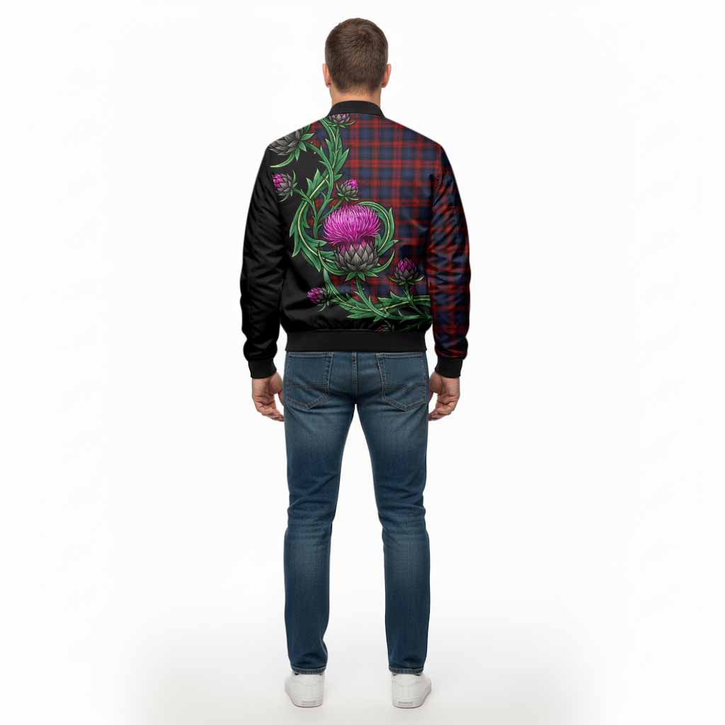 MacLachlan (McLachlan) Tartan Bomber Jacket Resilient Scottish Thistle - Tartan Vibes Clothing