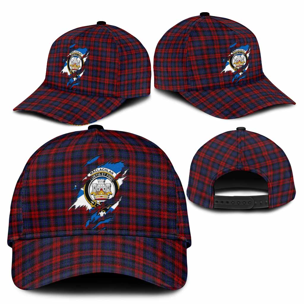 MacLachlan (McLachlan) Tartan Classic Cap with Family Crest In Me Style